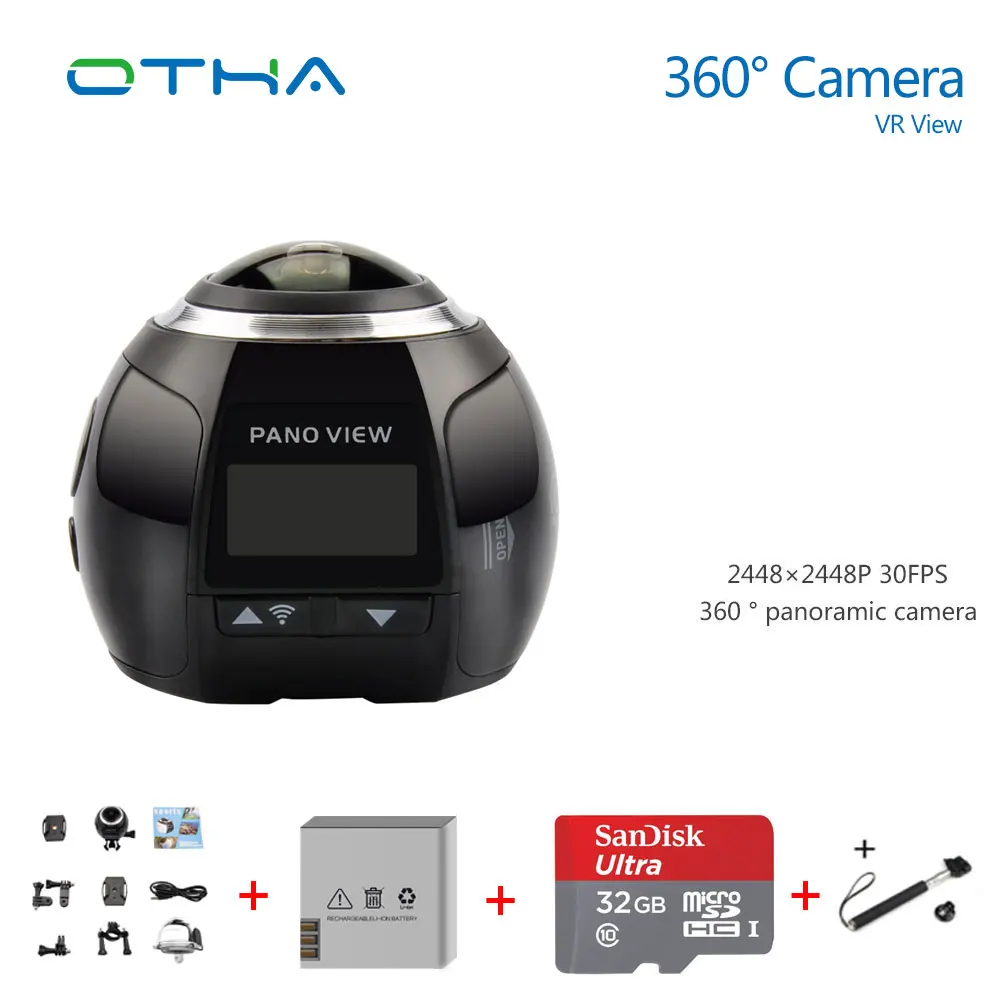 360 Camera Ultra HD 4K Panoramic Camera Build in WI FI 360 Degree Video Camera Waterproof