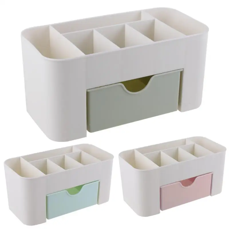 ALLOYSEED Office Desk Organizer with Drawer Plastic 6 Grid Storage Box
