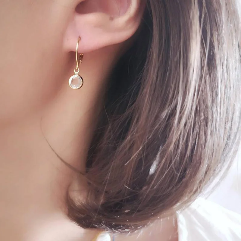 

WTLTC Dainty Crystal Small Tiny Hoop Earrings for Women Fashion Huggie Hoops Earrings Boho Drop Charm Earrings Bright Jewelry