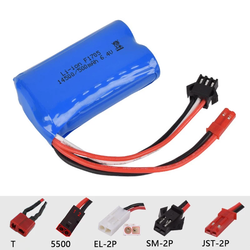 

New Version 6.4v 500mAh 14500 Li-ion Battery WLTOYS 18401/02 4 drive High speed climbing Offroad racing XQWR14 HBX 2098B RC Car