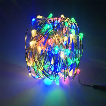 

Fairy String Lights Battery Operated 2m 10m 100 USB LED String Lights 33FT Silver Wire Firefly Holiday Lights strip Waterproof