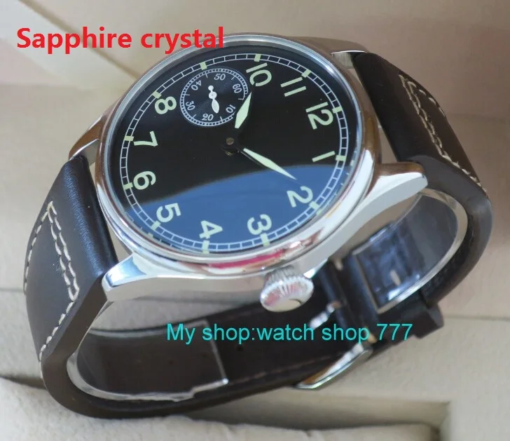 

Sapphire crystal 44mm PARNIS movement ST3600 gooseneck core hand chain of men's watch wholesale Mechanical Wristwatches