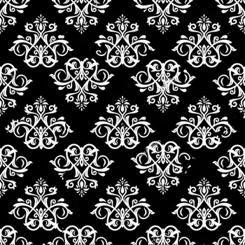 

white damask Floral Black backdrop Vinyl cloth High quality Computer print wall photo studio background