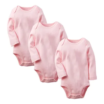 

BINIDUCKLING 3pcs/Set Newborn Baby Rompers Pure Cotton Soft Infant Baby Boys Girls Clothing Long Sleeves Outfits Rompers