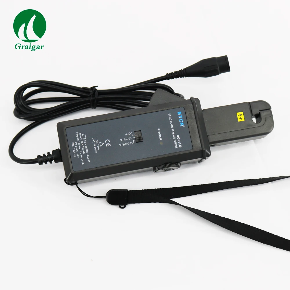 

AC/DC Clamp Leakage Current Sensor Measuring 600V Line Voltage ETCR007AD High Precision Multi-Meter