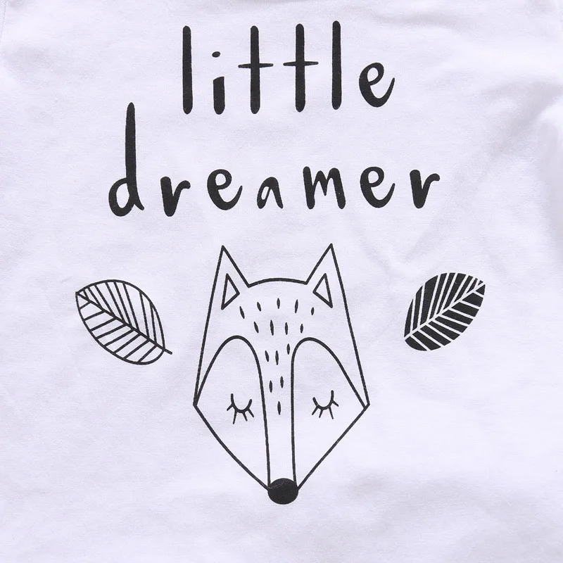 От 0 до 2 лет комплект одежды для новорожденных девочек, одежда для маленьких мальчиков, футболка с надписью «dreamer», Топы+ штаны, комплект одежды для малышей