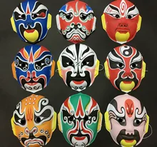 Halloween Ball Hand-painted Chinese Peking Opera Mask Face-changing Children Peking Opera Mask Mask Decoration peking opera female role style keychain colorful