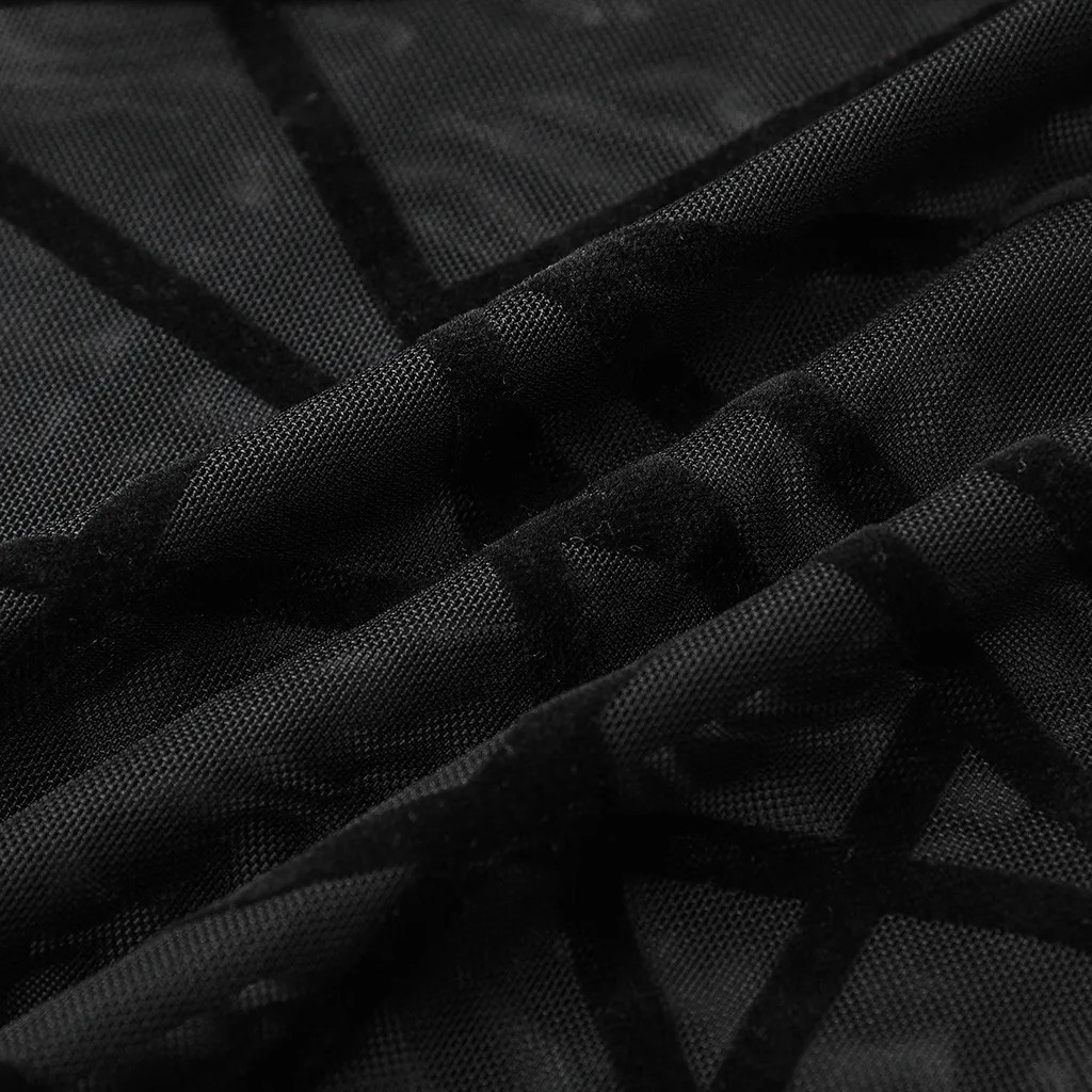 Модный сексуальный женский топ с О-образным вырезом и длинным рукавом, сетчатый принт, перспективный Повседневный Топ из тюля и сетки, черный топ, camisetas mujer 40