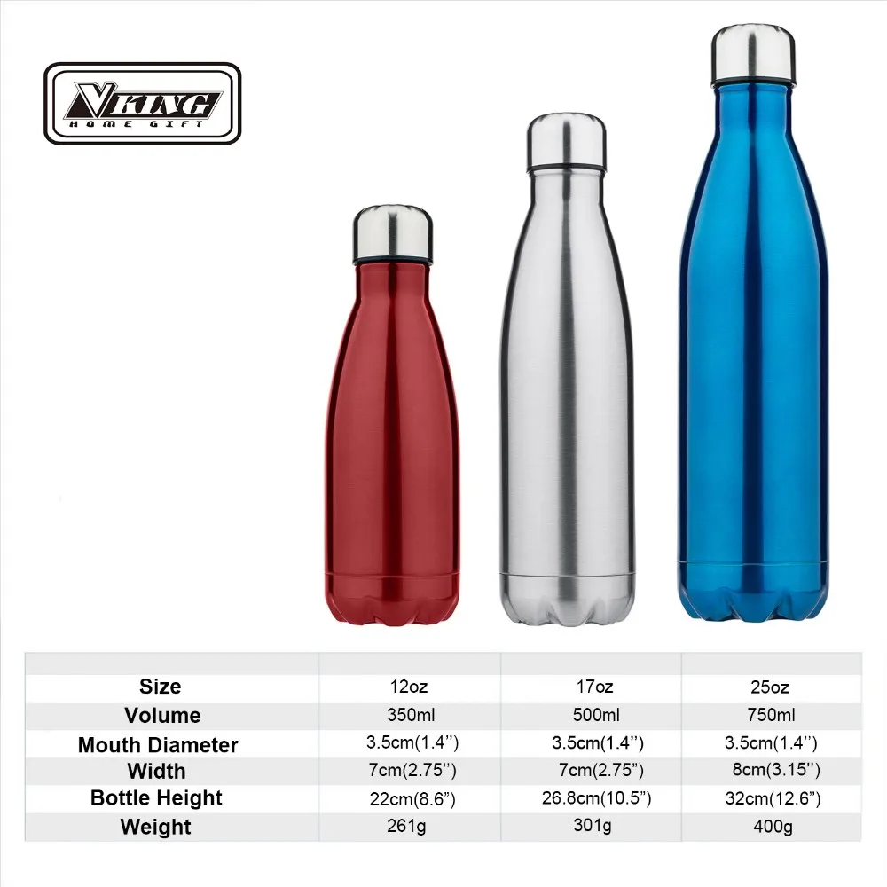 12 oz/17 oz/25 oz 5 warna Stainless Steel Botol Air Termos Vakum Terisolasi  Botol Air Olahraga untuk Berkemah Berjalan Bepergian