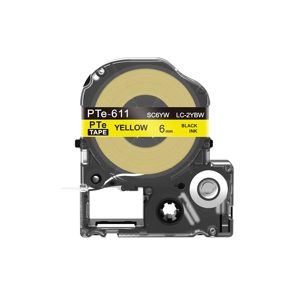 5 шт. черные на желтых лентах 6 мм x 8 м Совместимость для SC6YW labelworks принтера