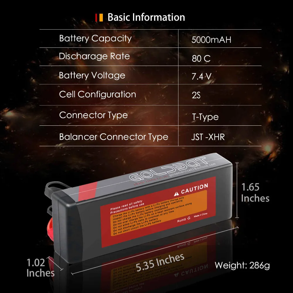 GOLDBAT 7,4 V lipo батарея 5000mAh RC Car 80C батарея lipo 7,4 V перезаряжаемая батарея для RC автомобиля лодки грузовика рокот с Deans T вилкой