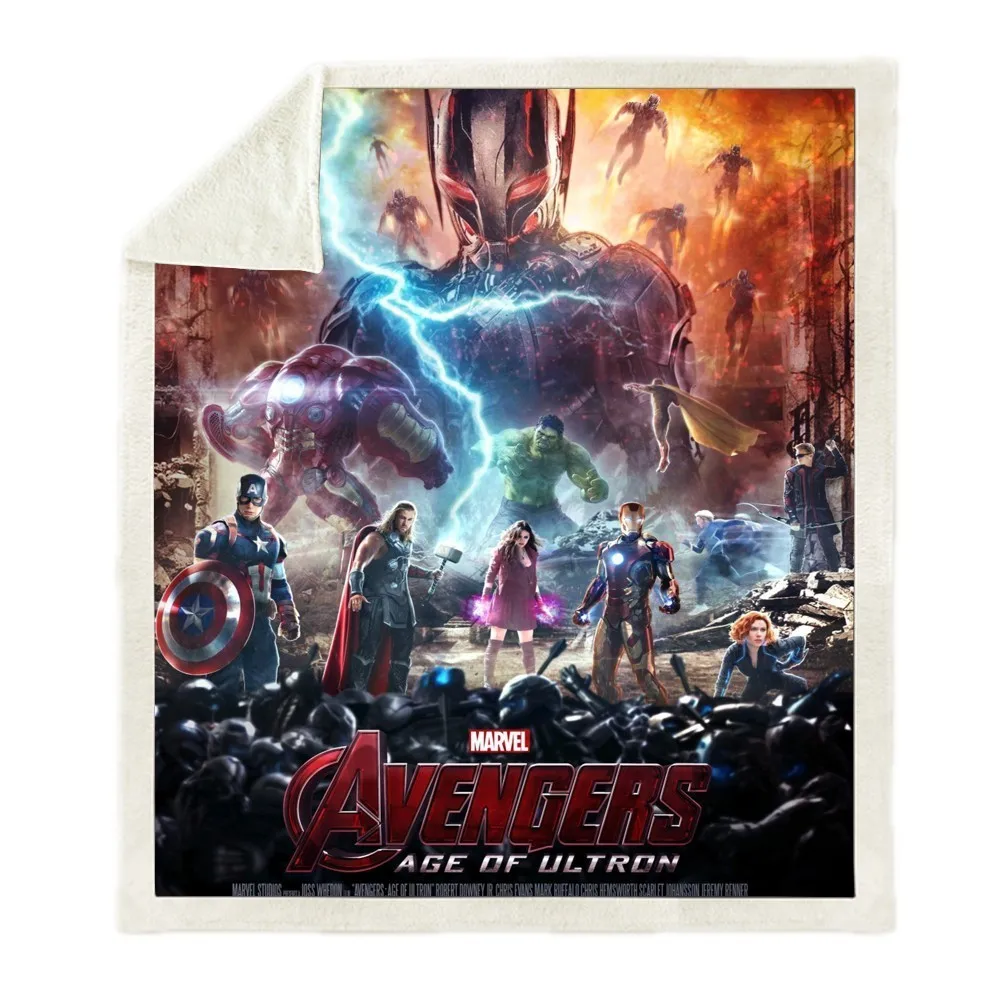 

Sofa Cushion Yoga Mat Picnic Blanket Thick Double-layer Plush insect Avengers Endgame iron Man 3d Print Carry Blanket Wholesale