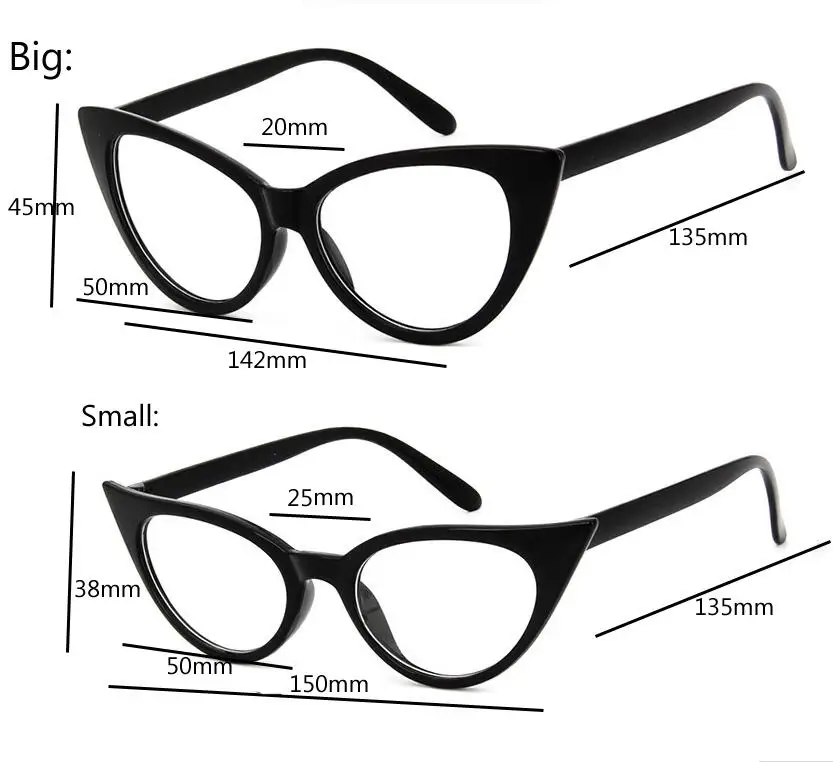 Longkeader маленькая/Большая оправа для очков в стиле кошачьи глаза Женские Модные Ретро прозрачные очки женские брендовые дизайнерские оптические очки