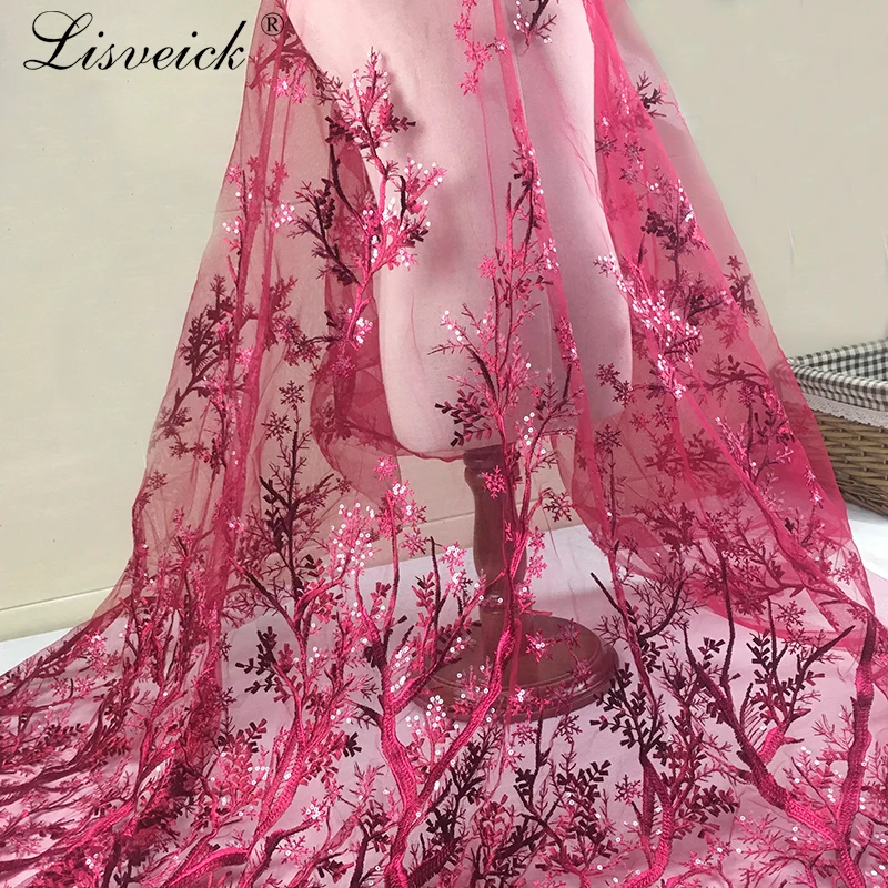 

high quality 2yards Embroidery French Net Lace Fabric 3D flower Tulle Lace African Lace Fabric for wedding Nigerian Party dress