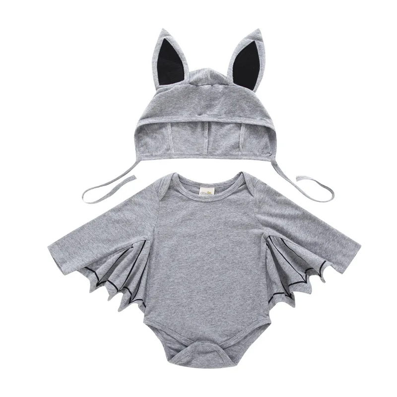 Baby's Romper Toddler Newborn Baby Boys Girls Halloween Cosplay Costume Romper+Hat 2 pieces Outfits Batwing Sleeve Baby Clothing