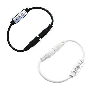 

3Keys Mini Dimmer DC12V Led Light Strip Controller Switch DC Plug For 5630 5730 3528 5050 Single Color Led Strip Lamps JQ