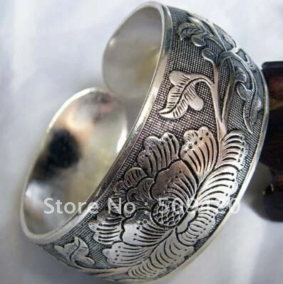 

hot sell909473 Wholesale 10PCS Excellent Tibet Silver flower Bangle Cuff Bracelet