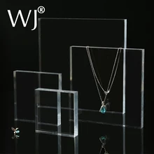 Vierkante Massief Acryl Display Stand Kast Shop Retail Sieraden Horloge Art Teller Display Riser Blok Clear Black Frosted Wit