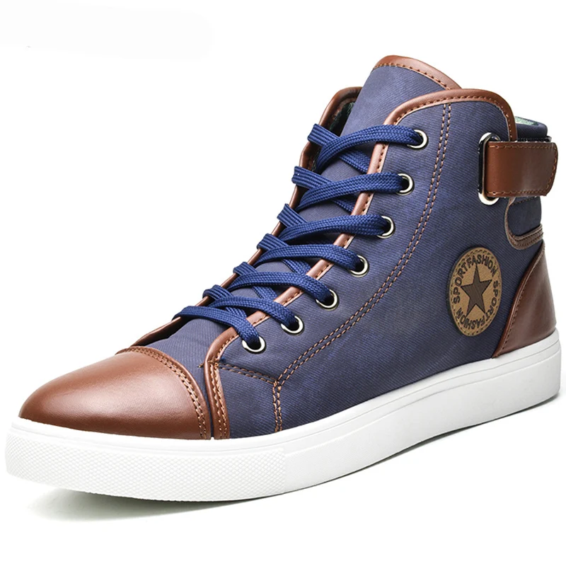 

2018 High Top Men Shoes Canvas Men Casual Shoes Breathablemale Footwear Fashion Plus Size 45 46 47
