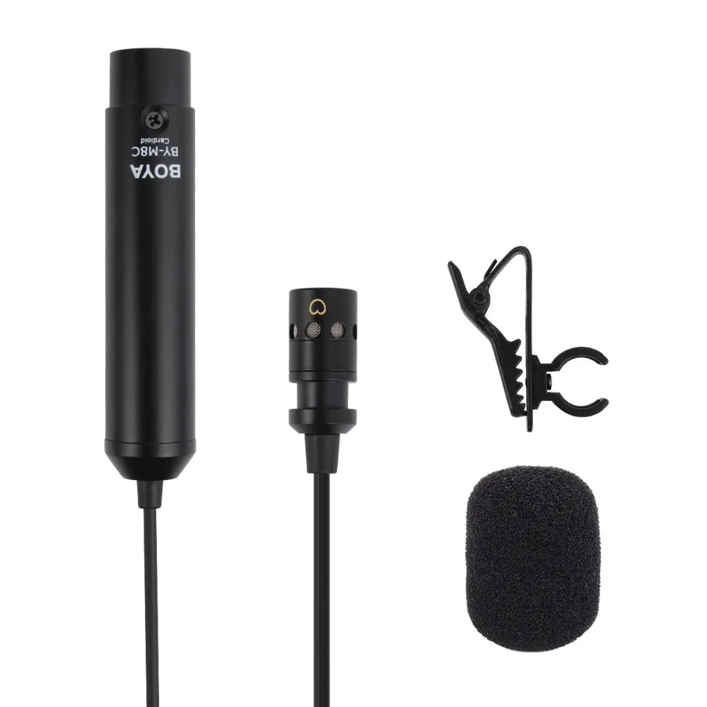 

Boya BY-M8C Phantom Power Cardioid XLR Electret Condenser Microphone Lavalier mic acquire 48V Phantom Power with Windscreen&clip