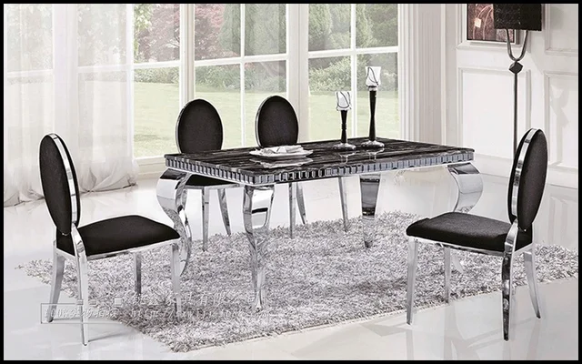Mesa de comedor con sillas, comedor de mármol europeo combinación de ... Mesa de comedor con sillas, comedor de mármol europeo combinación de ...