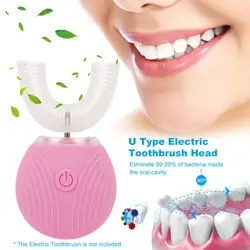 Сменные насадки для зубных щеток, 360 градусов, автоматическая головка для зубной щетки, u-образная силиконовая головка для отбеливания