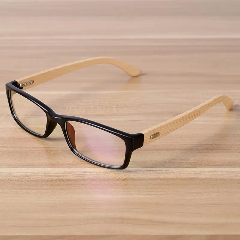 NOSSA бамбуковые очки ручной работы для женщин и мужчин, оправа для очков, винтажные леопардовые очки для близорукости, оправы для очков по рецепту, прозрачные очки - Цвет оправы: Matte Black