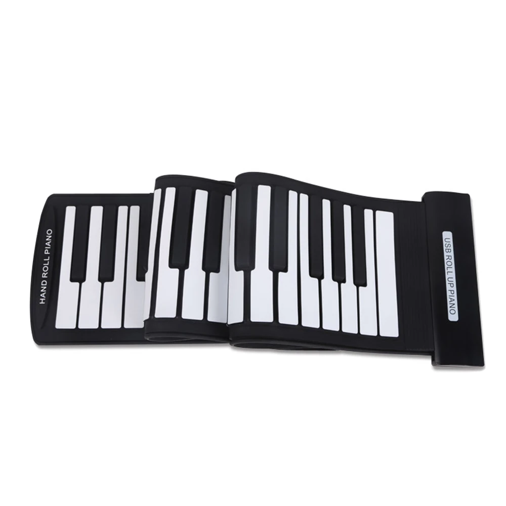 Портативная 61 клавишная скручивающаяся пианино USB MIDI клавиатура электронная
