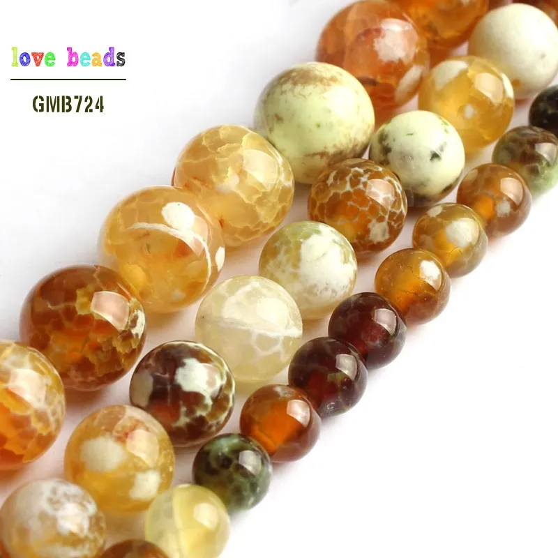 15/'/' Nice Orange Stripe Agate Onyx Gems Stone Loose Spacer Beads Jewelry 4-10mm