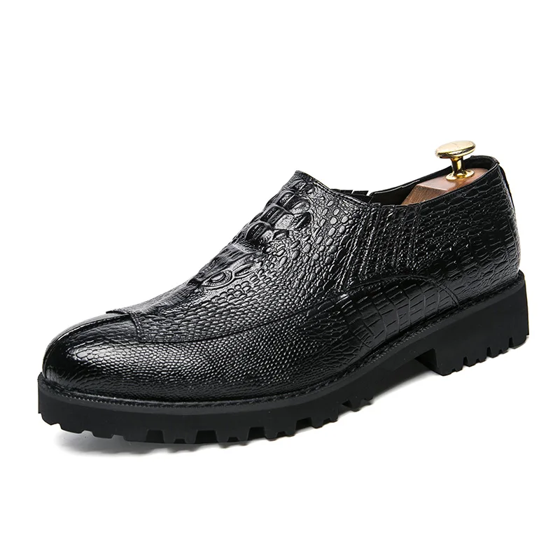 designer snake skin leather men shoes italian luxury brand fish platform party male footwear wedding dress oxford shoes for men (40)