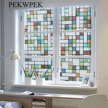 50-120 см 3D красочная живопись статическая цепляться съемная декоративная Тонировка окон Цветок Стеклянная наклейка для ванной двери горки