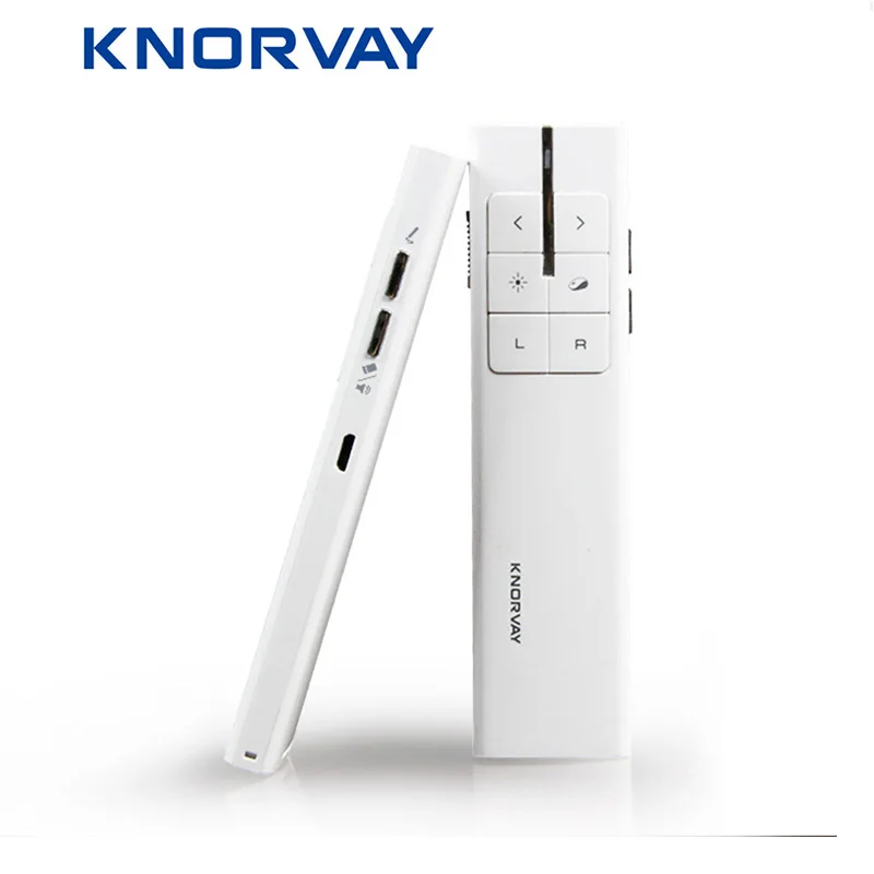 

KNORVAY Rechargeable Wireless Presenter Laser Pointer Air Mouse Presenter 2.4GHz PPT USB Remote Control for Multi Media Devices