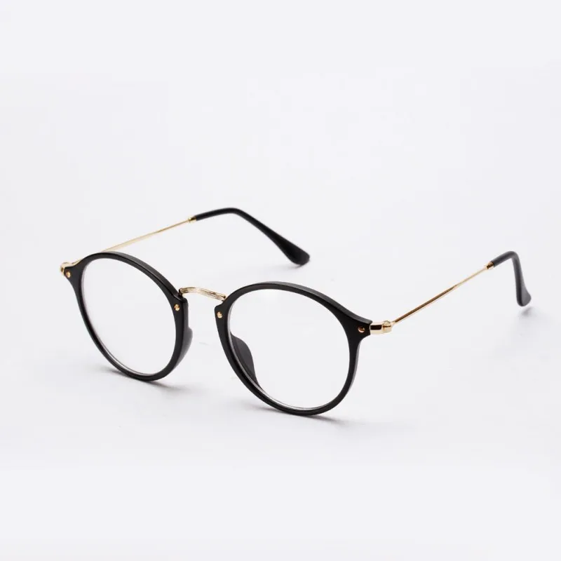 Для женщин Для мужчин Винтаж круглые очки кадры Ретро Мода оптические очки металлический каркас очки - Цвет оправы: Matte Black