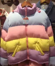 Японский Harajuku свободные хлопок пуховик супер теплый хлеб куртка Ma Caron борьба цвет куртки