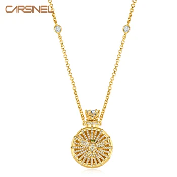 

CARSINEL Romantic perfume bottle Cubic Zirconia Chain Necklaces & Pendants Silver Gold Color Wedding Jewelry For Women NE0163