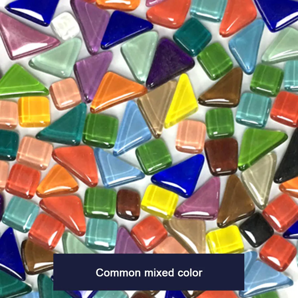 

500pcs Mixed Color Square Glass Mosaic Tiles Pieces Tessera for Mosaic Making DIY Craft Art