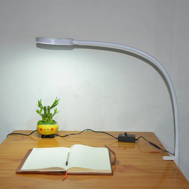 

Long Arm LED Magnifier Lamp Ultra LED Dimmable Desk Table Pro Magnifying Lamps 8X Magnification for Crafts, Reading, Inspection