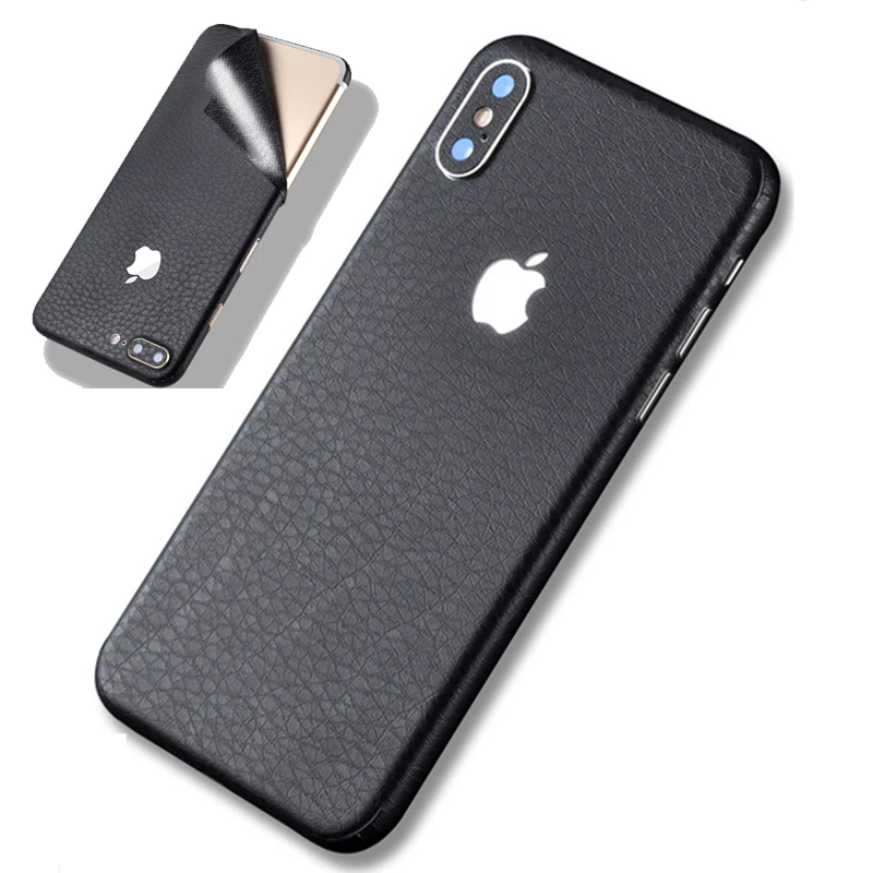 

0.15mm Back Film Case Cover Skin For iPhone 7 Plus X Leather Striae Sticker Protector Ultra-thin Easy to Install Scratch-Proof