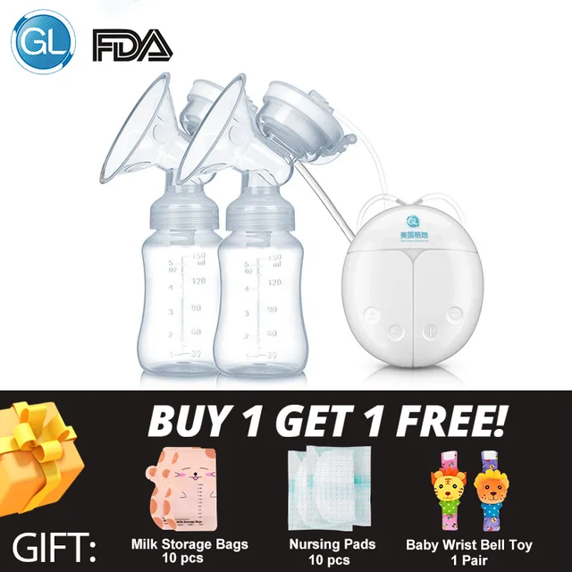 GL Double Electric Breast Pump Milk Pump for Baby Feeding Strong Suction FDA Infant Milk