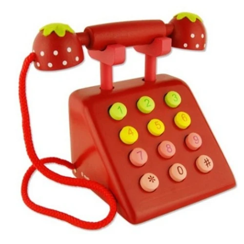 

Wooden toys simulation Early childhood education cognitive cognitive digital simulation phone Pretend to play wooden toys