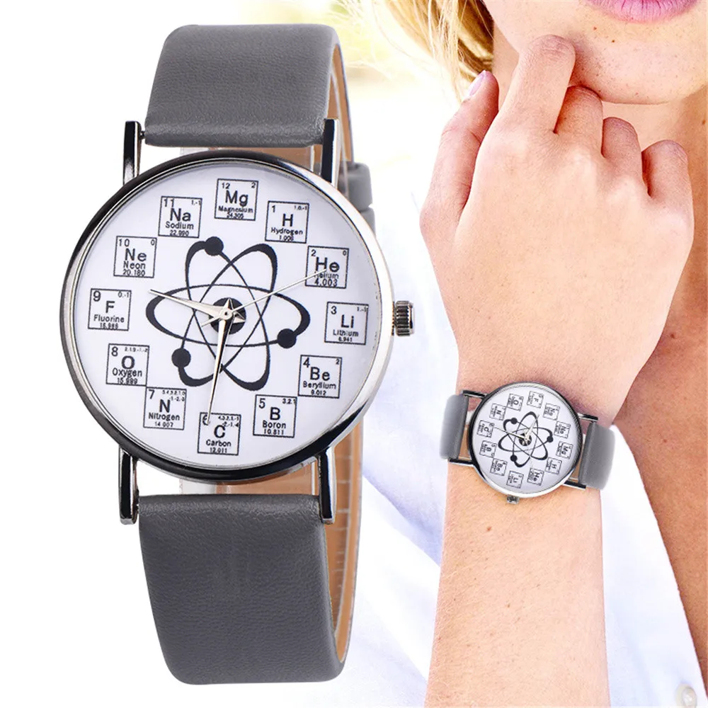 

montre femme 2018 Hot Sale Women Watches Fancy Chemical Element Casual Leather Band Quartz WristWatch Fashion relogio feminino