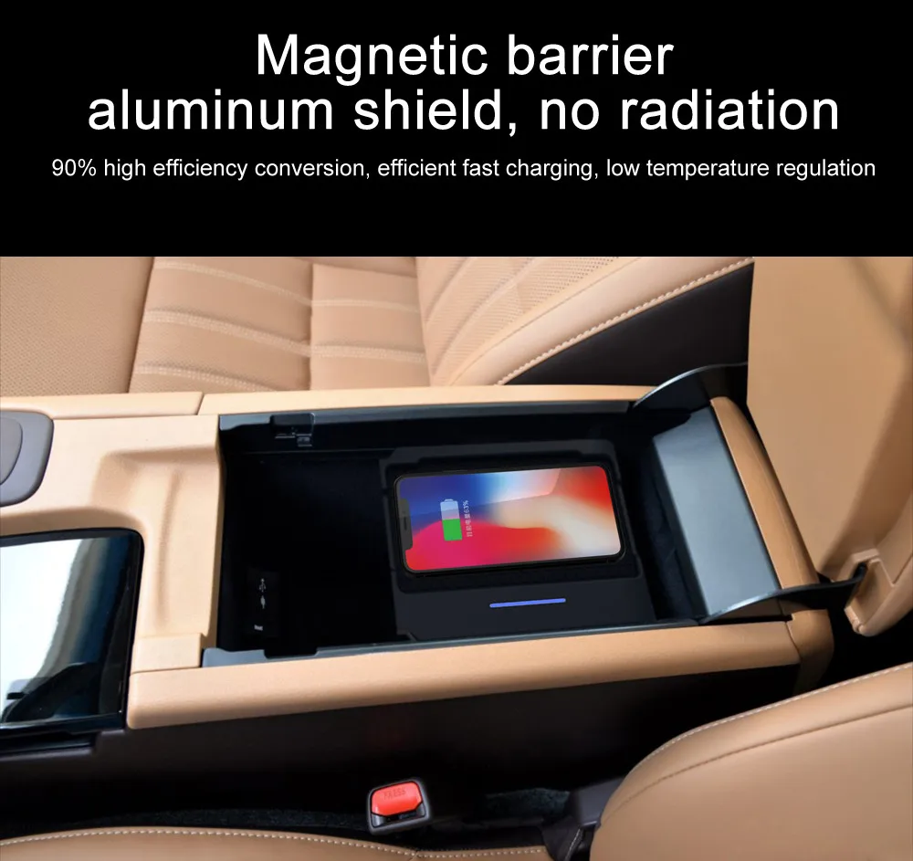 Perfect Aotsr QI Wireless Car Charger For Lexus 2017 ES 2014-2017 Intelligent Infrared Wireless Charging Car Phone Holder for iPhone 10