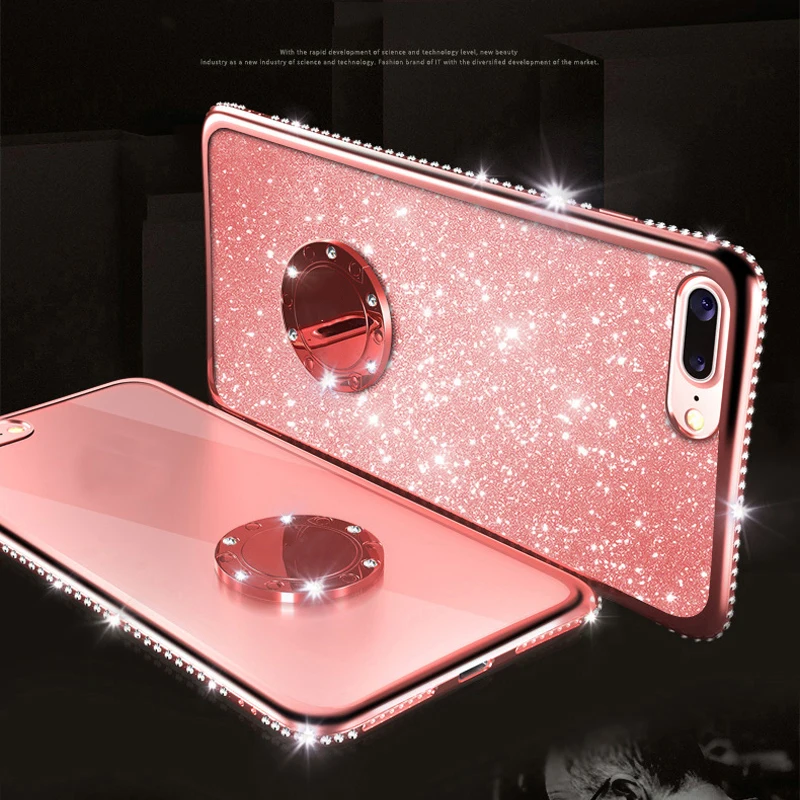 Bling Diamond Case For Samsung Galaxy A6 A8 A7 2018 S10 Lite S8 S9 Plus Finger Ring Cover for iPhone X XR XS Max 7 8 6 6S Plus Bling Diamond Case For Samsung Galaxy A6 A8 A7 2018 S10 Lite S8 S9 Plus Finger Ring Cover for iPhone X XR XS Max 7 8 6 6S Plus