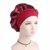 1 шт. Женская широкополосная атласная шелковая шляпа, удобная Ночная шапочка для сна, женская мягкая шелковая длинная шапочка для ухода за волосами, головной убор ► Фото 2/6