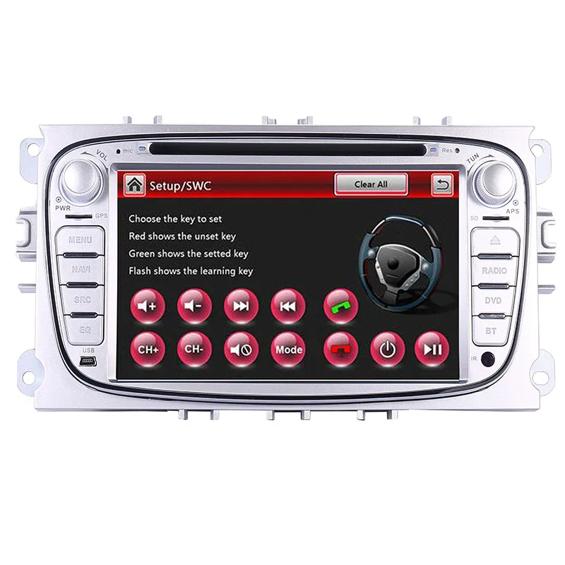Flash Deal 2 Din 7 Inch Car DVD Player For FORD Mondeo S-MAX  C max FOCUS 2 2008-2011 With 3G Radio GPS Navigation BT 1080P 8GB Map 5