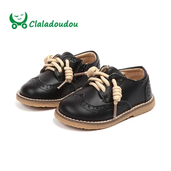 

Claladoudou 13-17.5CM Brogue Formal Boys Dress Shoes Genuine Leather Black Brown Toddler Kids Party Wedding Shoes Kids Soft Shoe