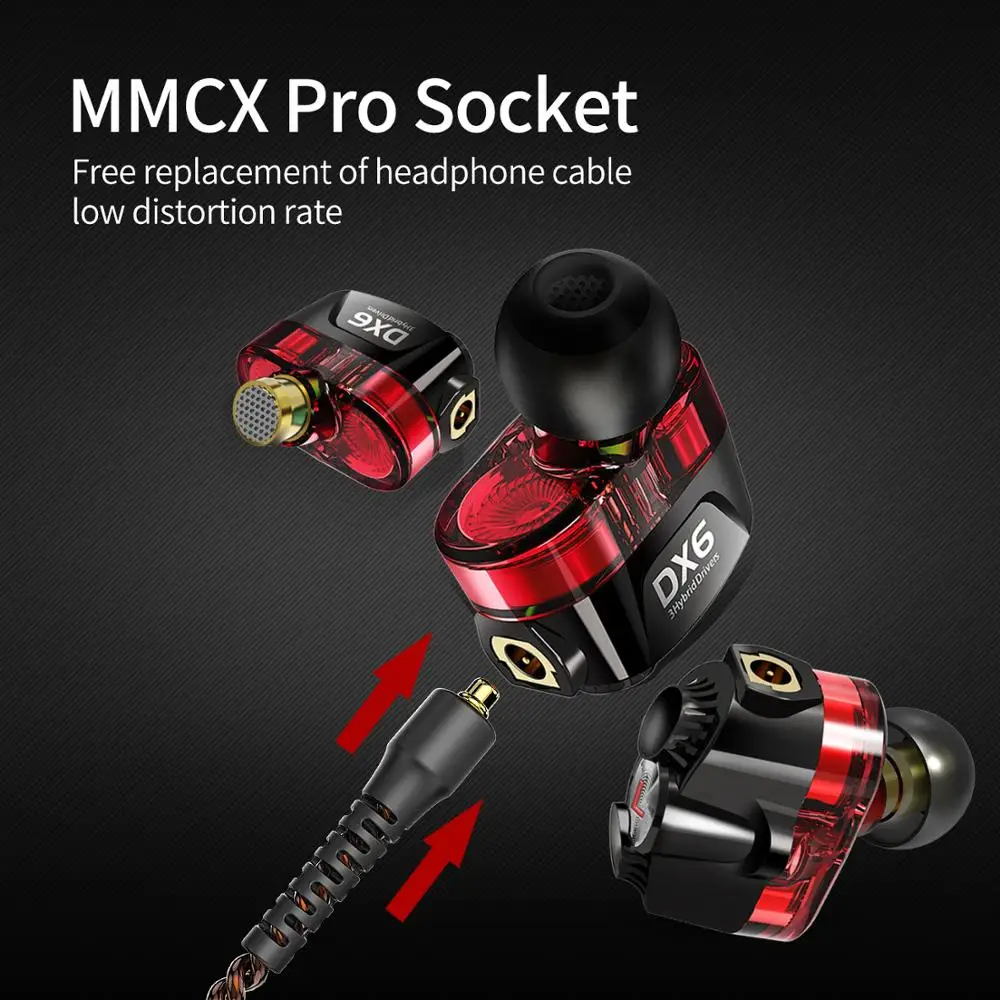 Спортивные наушники Plextone DX6 3 шт. вкладыши 5 мм Hi Fi проводная гарнитура с басами