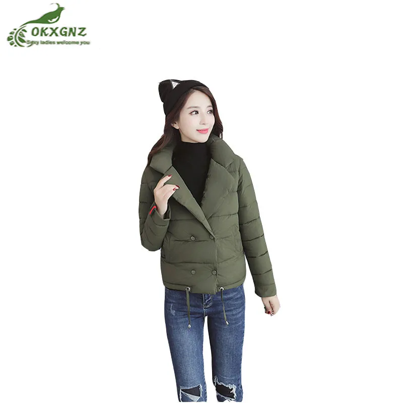 Зимнее маленькое хлопковое пальто для женщин, короткий пуховик большого размера, хлопковая верхняя одежда, Женская Повседневная теплая куртка, пальто для женщин OKXGNZ AF161