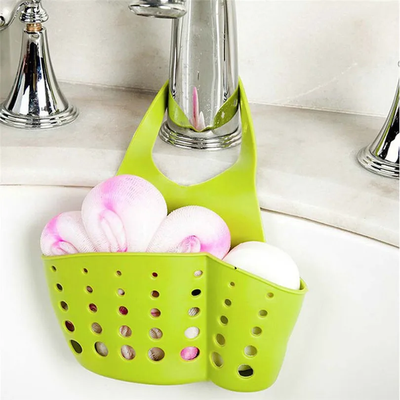 1pc Hanging Drain Basket Bath Storage Sink Drain Basket Shelves
