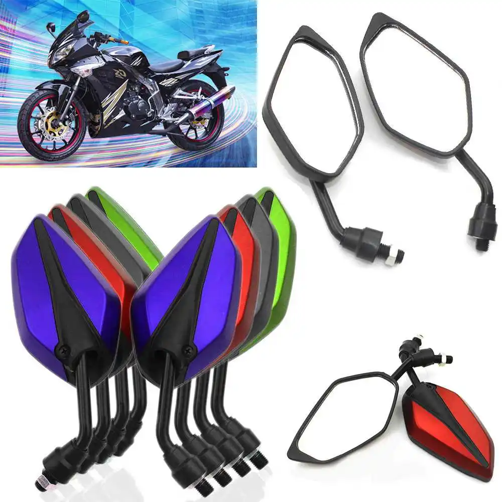 1pair Color Universal 10mm Motocross ATV Off-road Dirt Pit Bike Motorbike Side Mirror Moto Rearview Motorcycle Mirrors